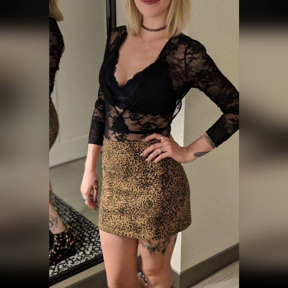 F21 Leopard Print Mini Skirt